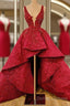 Red Lace Prom Dress Elegant Cocktail Dress Party Sexy Celebrity Dress