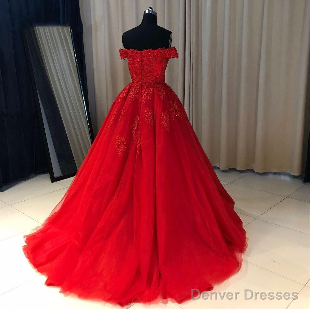 Red Off Shoulder Gorgeous Prom Dress, Lovely Formal Gowns , Party Dresses Secondary image