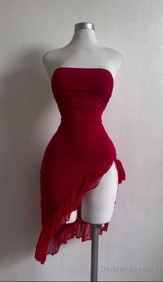 Red Short Prom Dresses Short Birthday Outfits