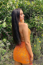 Red Spaghetti Straps Tight Short Homecoming Dress with Appliques