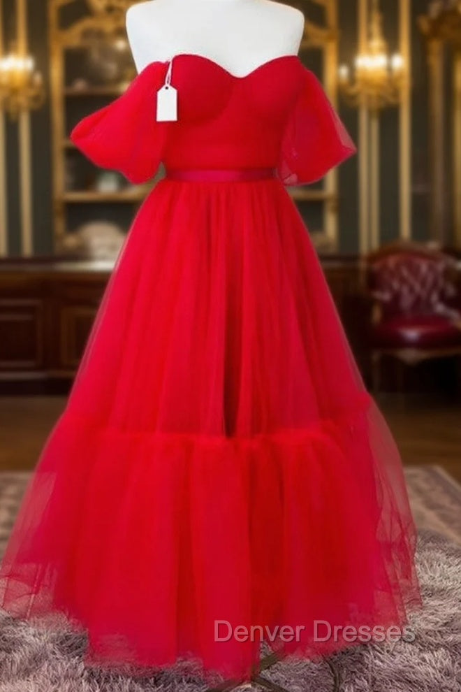 Red Tulle Ankle Length Ruffle Dress Main image