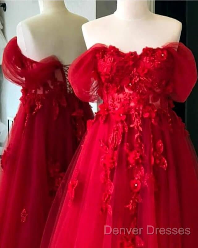 Red Tulle Corset Dress With 3D Lace Flowers Secondary image