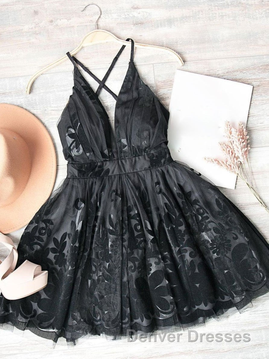 Red v neck tulle lace short prom Dress,Mini homecoming Dress cocktail Dress