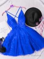 Red v neck tulle lace short prom Dress,Mini homecoming Dress cocktail Dress