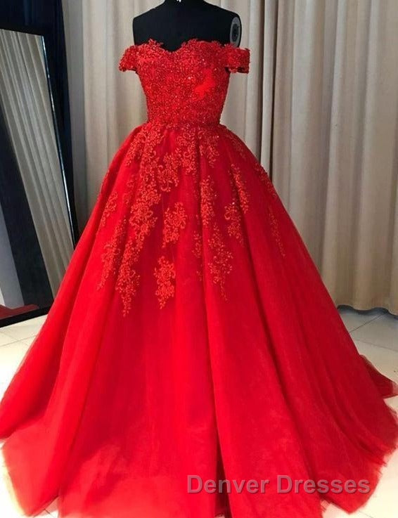 Off Shoulder Lace A Line Long Custom Evening Prom Dress