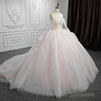 Renata | Blush Ball Gown Lace Strapless Sleeveless Quinceanera Dress