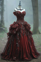 Retro Ball Gown Sweetheart Long Evening Dress Off Shoulder Prom Dress