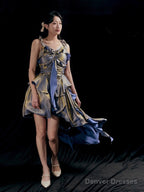 Retro High Low Irregular Spaghetti Straps Dusty Purple Short Birthday Dresses Birthday Outfit
