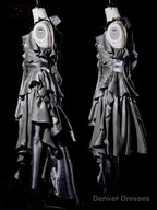 Retro High Low Irregular Spaghetti Straps Gray Short Prom Dresses Birthday Outfits