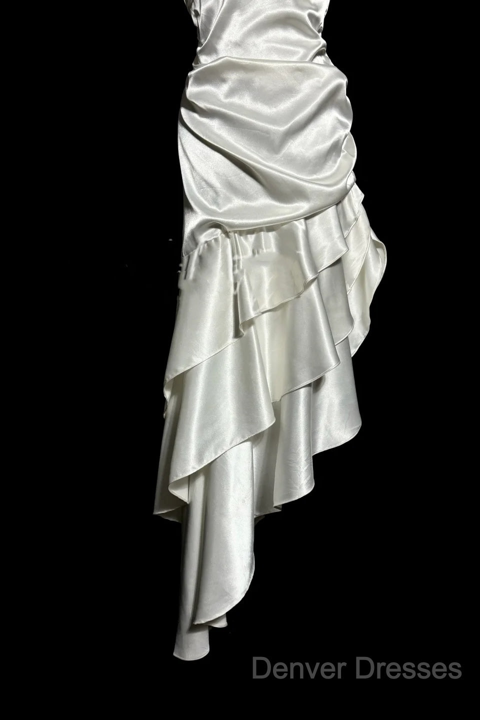 Retro Mermaid Halter Satin High Low Evening Dress Prom Dress