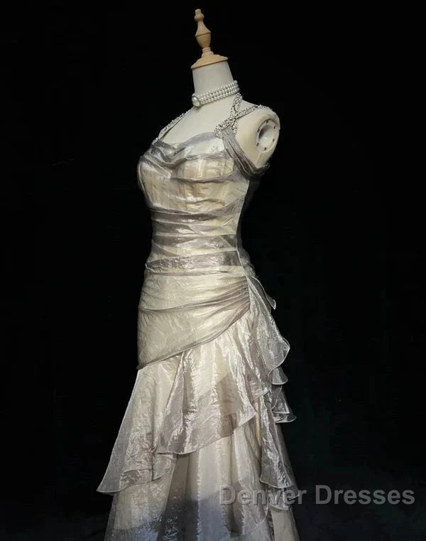 Retro Mermaid Long Prom Dress New Long Evening Gowns