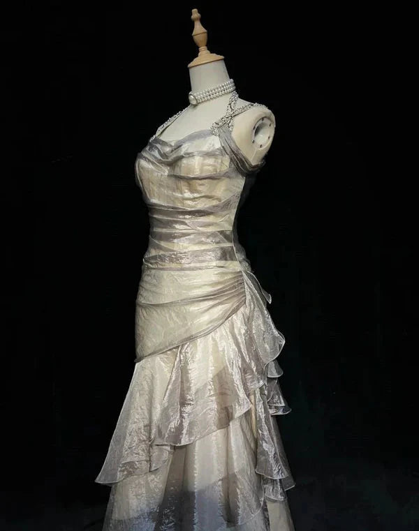 Retro Mermaid Long Prom Dress New Long Evening Gowns