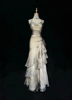 Retro Mermaid Long Prom Dress New Long Evening Gowns