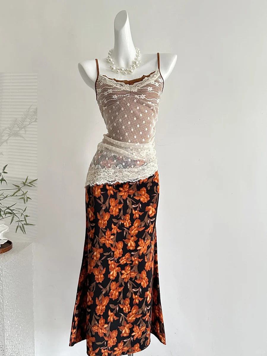 Retro Mermaid Strapless Lace Slit Long Rrom Dress Evening Dress Secondary image