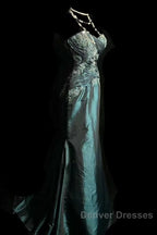 Retro Mermaid Sweetheart Taffeta Long Evening Dress Prom Dress