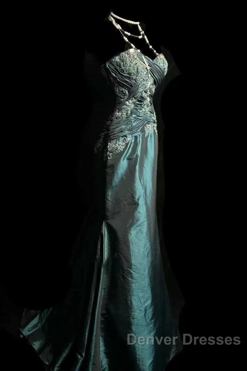 Retro Mermaid Sweetheart Taffeta Long Evening Dress Prom Dress