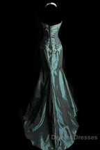 Retro Mermaid Sweetheart Taffeta Long Evening Dress Prom Dress