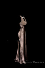 Retro Mermaid V Neckline Chiffon Brown Evening Dress Prom Dress