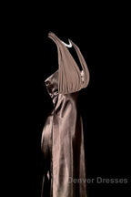 Retro Mermaid V Neckline Chiffon Brown Evening Dress Prom Dress