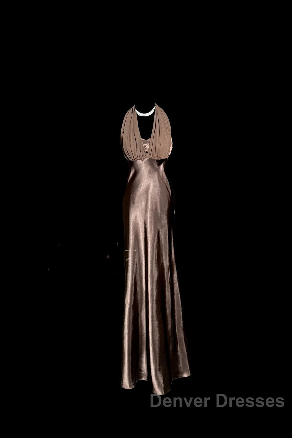 Retro Mermaid V Neckline Chiffon Brown Evening Dress Prom Dress