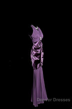 Retro Mermaid V Neckline Chiffon Grape Evening Dress Prom Dress