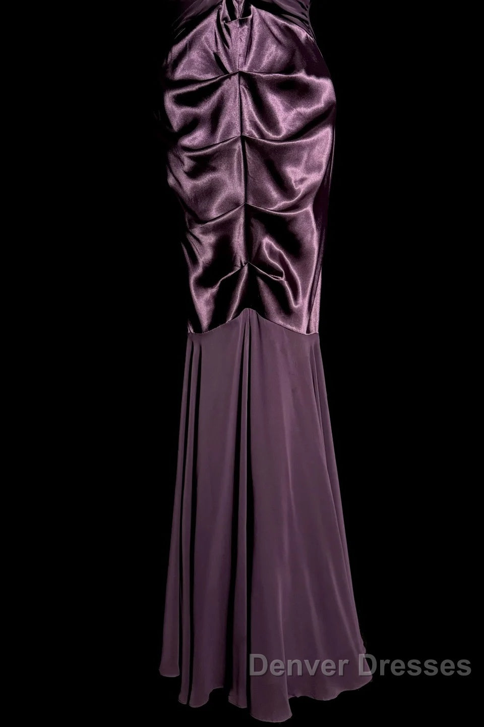 Retro Mermaid V Neckline Chiffon Grape Evening Dress Prom Dress