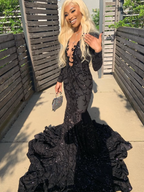 Princess Black Girl Long Prom Dress Mermaid Dress