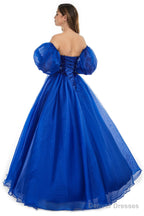 Grap Tulle Sequins Sweetheart Prom Dresses Spaghetti Straps Evening Quinceanera Dresses