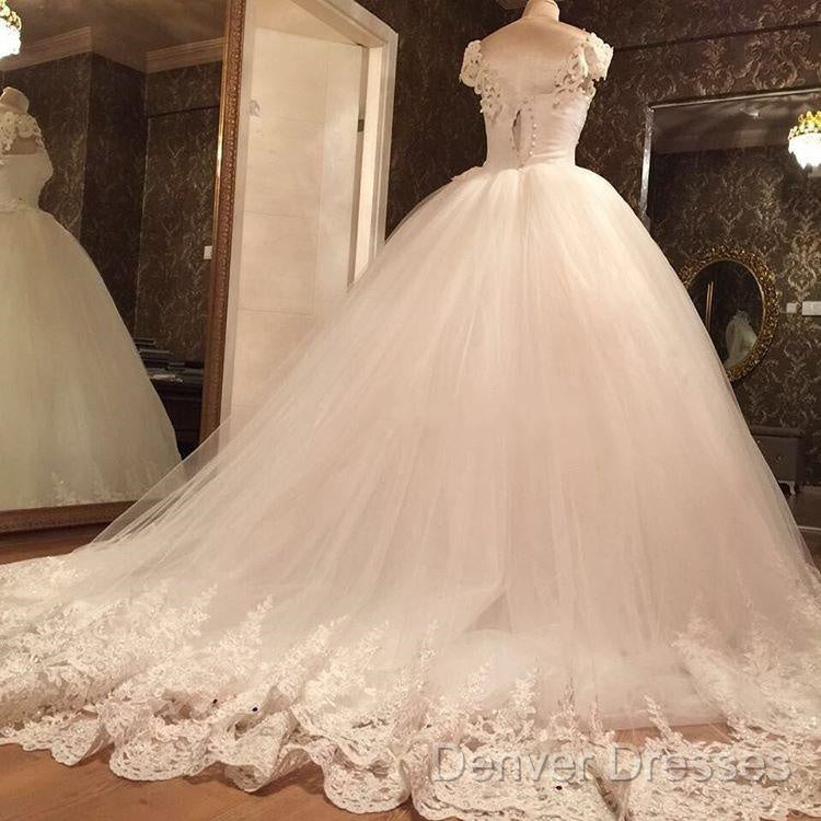 Romantic Lace Pearl Beaded Sweetheart Wedding Dress Ball Gowns Secondary image