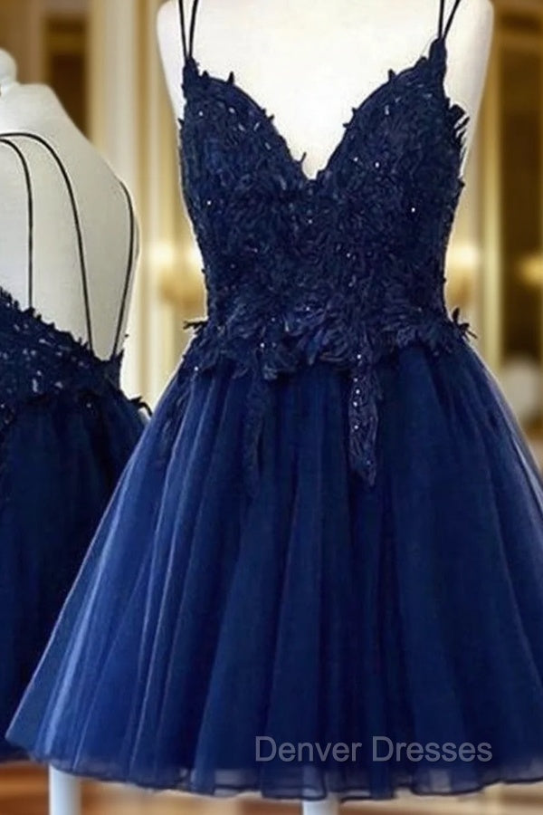 Romantic Tulle Short Homecoming Dress With Appliqued Beading Lace Main image
