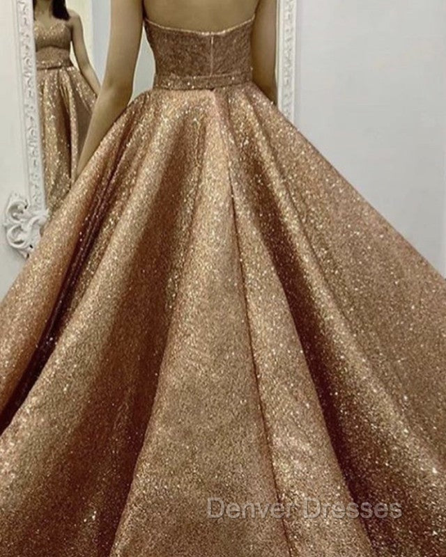 Rose Gold Quinceanera Dress Sweetheart Sequin Ball Gown