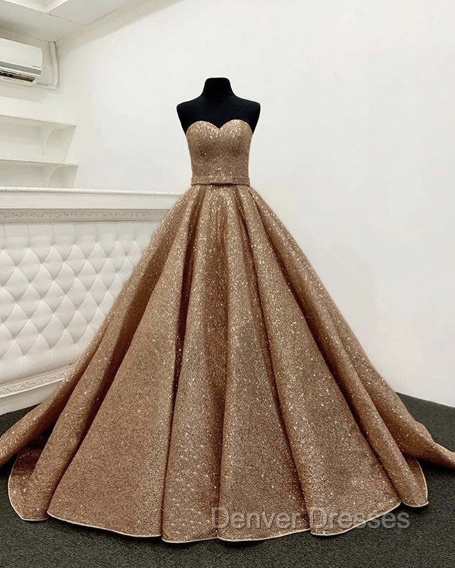 Rose Gold Quinceanera Dress Sweetheart Sequin Ball Gown