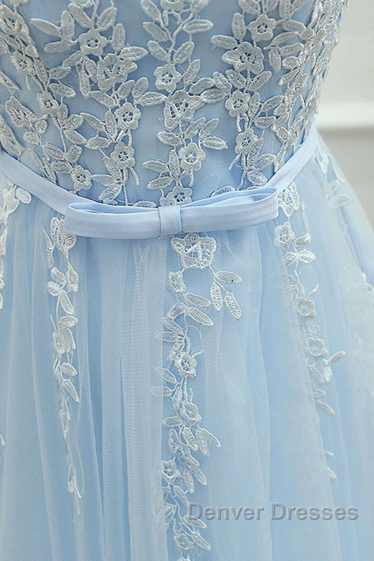 Round Neck Short Blue Lace Prom Dress, Short Blue Lace Homecoming Graduation Dress