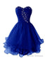 Royal Blue Beading Sweetheart Short Dress With Ruffles Homecoming Dress