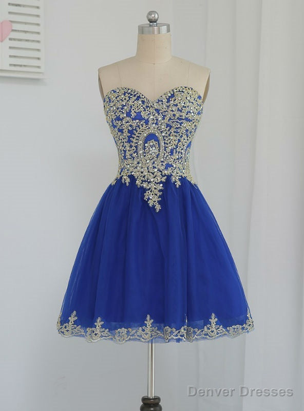 Royal Blue Homecoming Dresses A-line Sweetheart Short