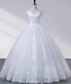 Royal Blue Lace Off the Shoulder Quinceanera Dress with Flowers