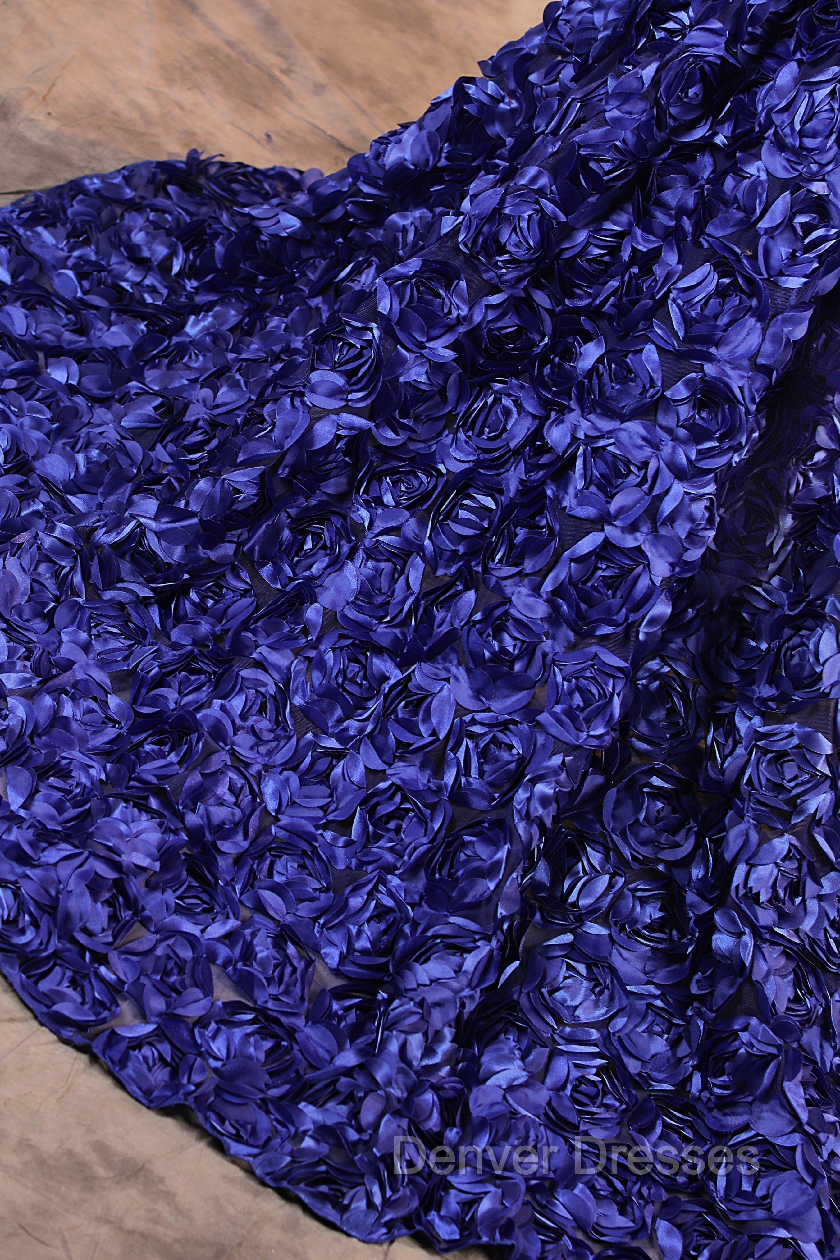 Royal Blue Mermaid Prom Dress Sequined Lace Flowers Halter Neck Backless Long Gowns