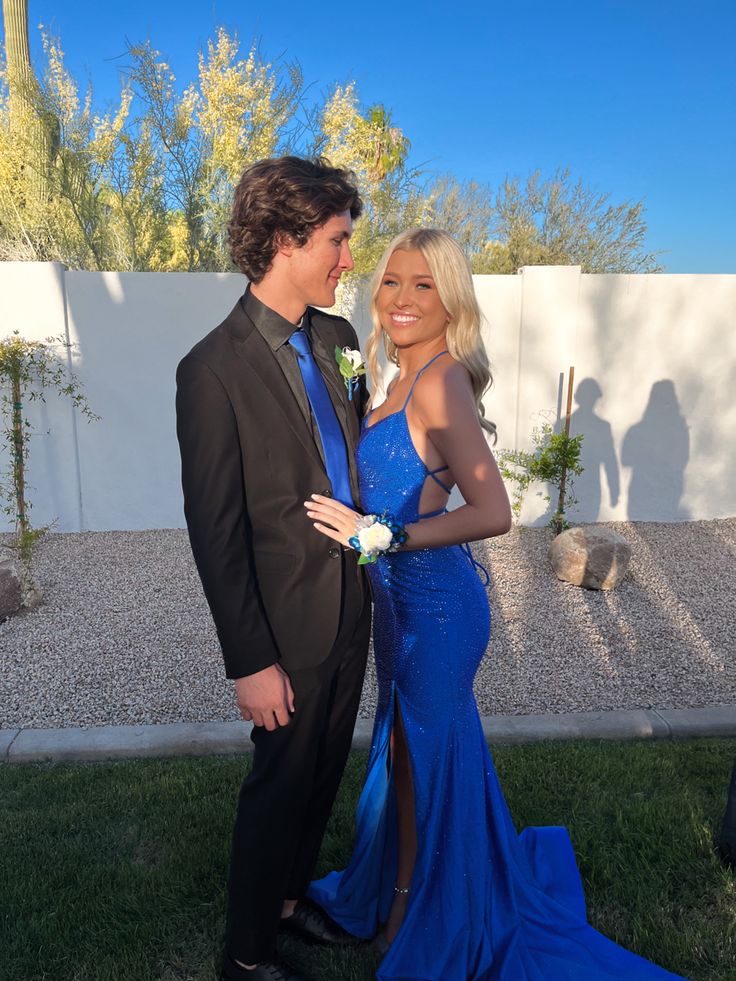 Royal Blue Prom Dress Long Evening Dress With Slit Secondary image