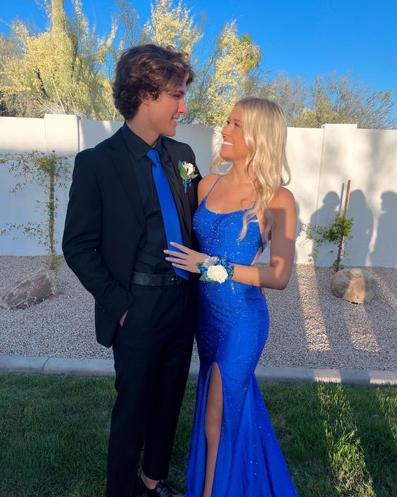 Royal Blue Prom Dress Long Evening Dress With Slit