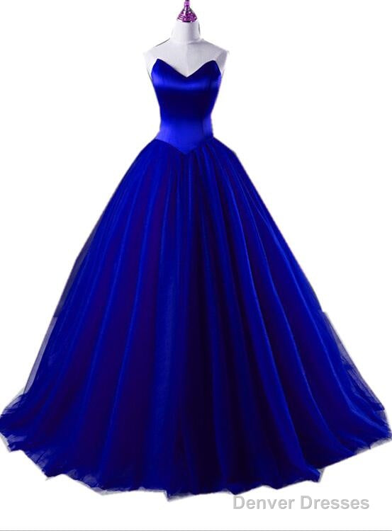 Royal Blue Satin And Tulle Ball Formal Gown, Sweet 16 Gowns, Blue Party Dresses Main image