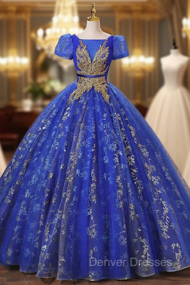 Royal Blue Tulle Pleats Sequins Appliques Quinceanera Dress Main image
