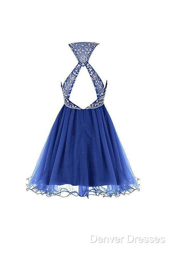 Royal Bule Tulle Homecoming Dress Short Prom Gowns