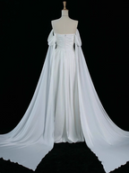 Royal Purple A-Line Off Shoulder Satin Long Prom Dress Formal Evening Dress