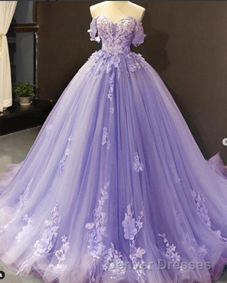 Princess Quinceanera Dress Off The Shoulder Applique Sweet 16 Party Prom Gowns