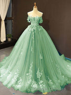 Princess Quinceanera Dress Off The Shoulder Applique Sweet 16 Party Prom Gowns
