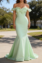 Sage Green Prom Dress Corset Ruffled Long Prom Dress