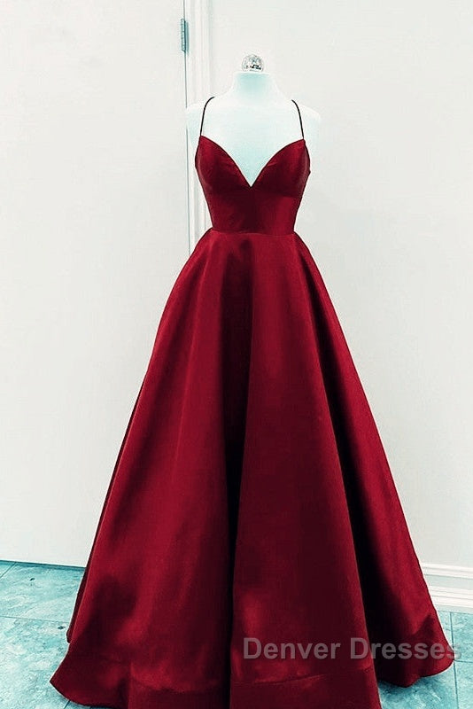 Satin Empire Prom Dress Lace Up Back