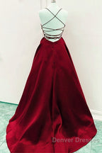 Satin Empire Prom Dress Lace Up Back