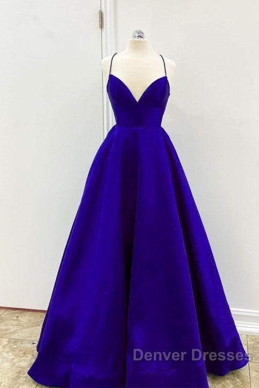 Satin Empire Prom Dress Lace Up Back