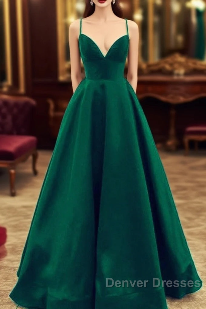 Satin Empire Prom Dress Lace Up Back Main image